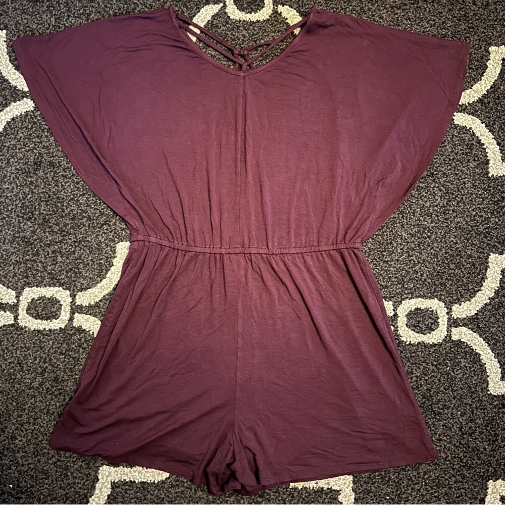 Girls XL Art Class Maroon Flow Romper